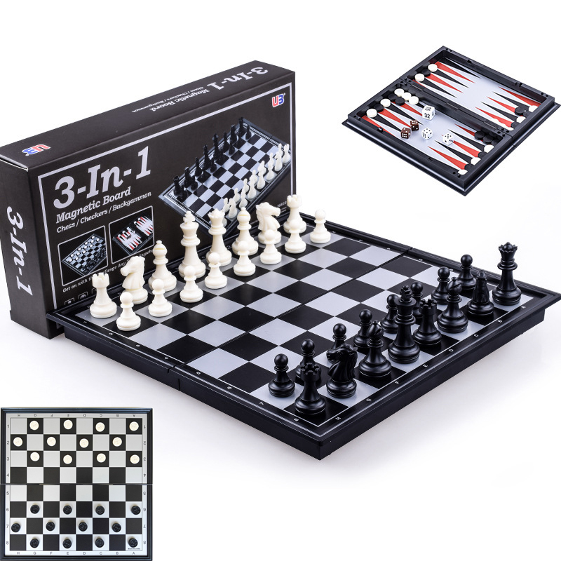 Board Game Operation - Складные магнитные шахматы 25 см, шашки,
